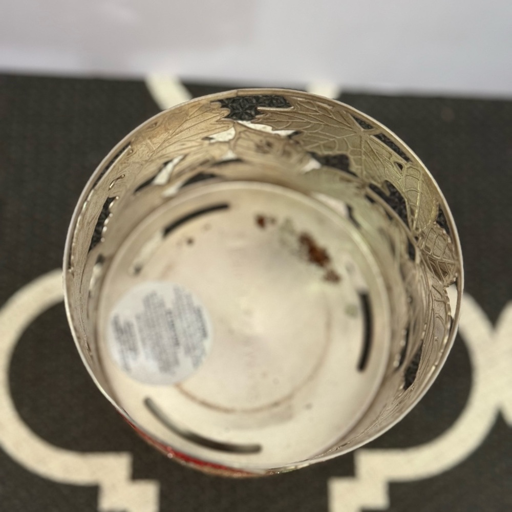 Bath & Body Works Retired Fall Leaves 3 Wick Candle Holder Sparkle Home Decor - Picture 6 of 7